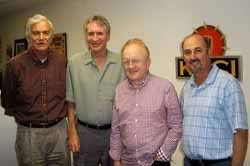 (From Left)  Directors Brian Helvey and Brent Kahlen, world famous record producer Peter Asher, Tom Neas