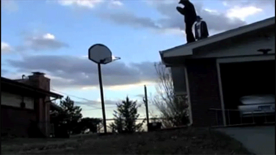 Sports Basketball Fail Off Of Roof