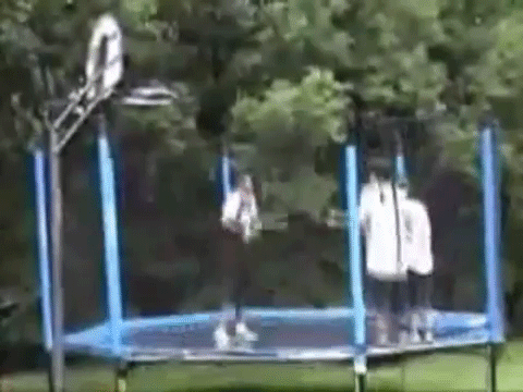 Sports Basketball Fail Off Of Trampoline