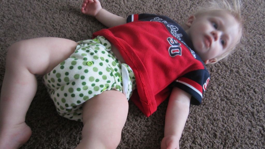 Blissful Booty 15 month old baby wearing Blissful Booty cloth diaper