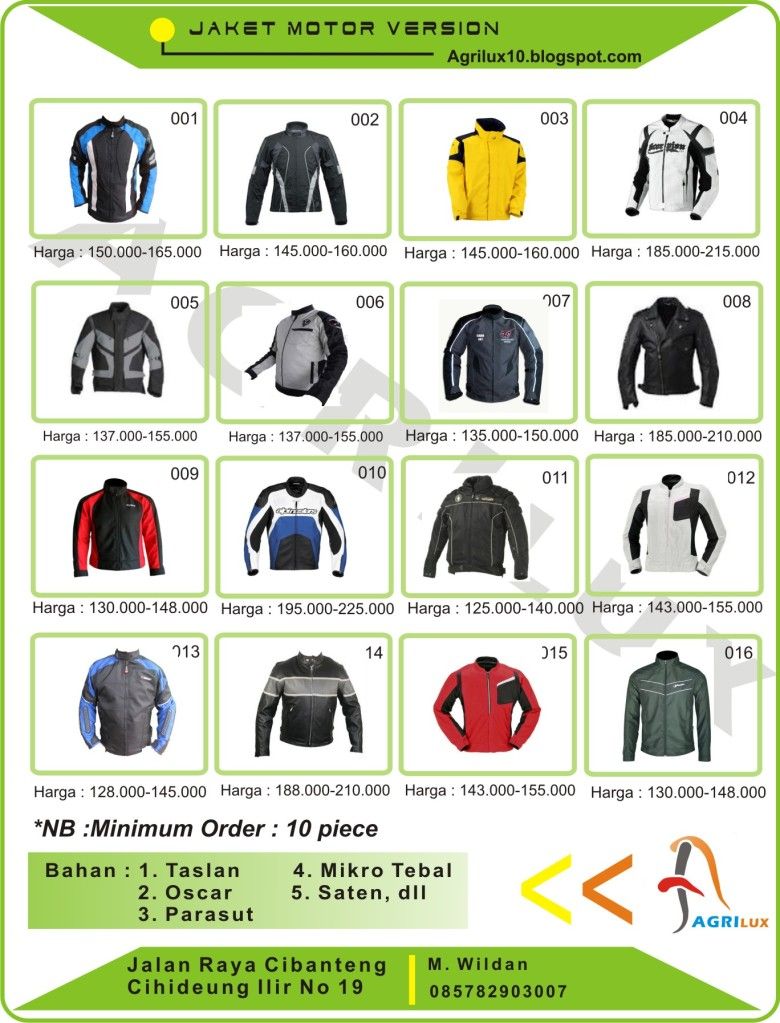 Katalog Jaket Motor, you can choice the product here min order 12 piece