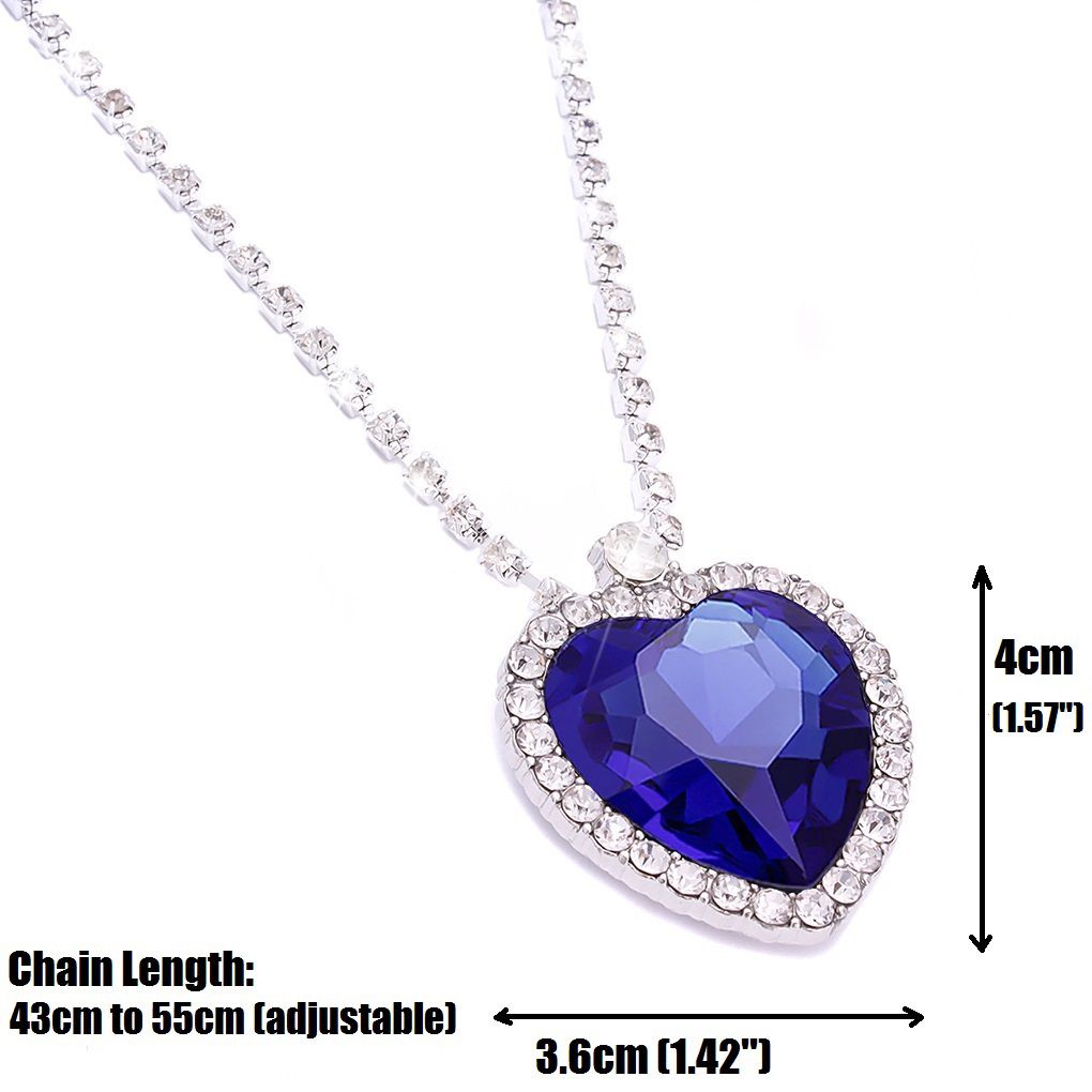 Titanic Heart of the Ocean Crystal Rhinestone High Quality Pendant Necklace