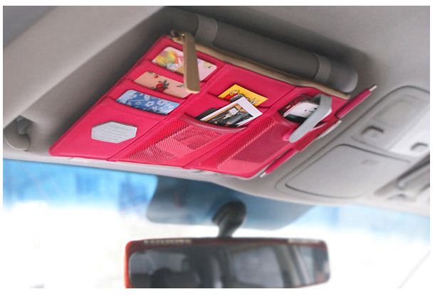 Car Sun Visor Tidy Organiser Cards Tickets Storage Bag Pocket Pouch Phone Holder