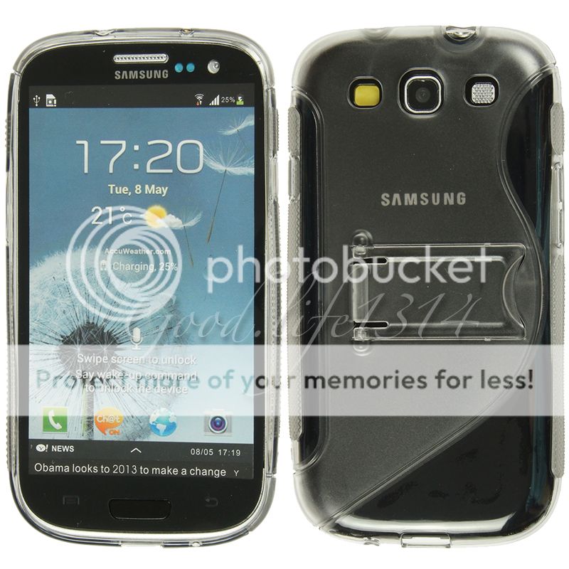   Back cover gel case with stand for Samsung Galaxy S3 i9300  